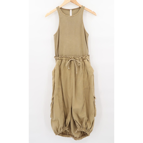 Daily Practice Dresses & Skirts - Anthropologie Daily Practice Be Bold Twofer Khaki Cargo Midi Tank Dress Sz XS P